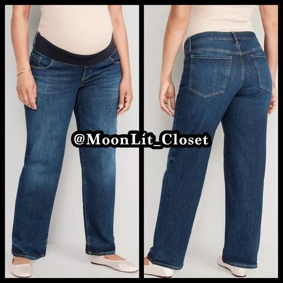 Old Navy Maternity Front Low-Panel OG Loose Jeans Size 8 Long Color โSheldonโ - Picture 1 of 3